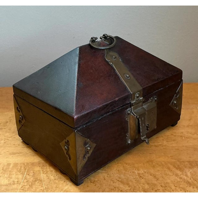 Wood Vintage Wood and Metal Decorative Box For Sale - Image 7 of 12