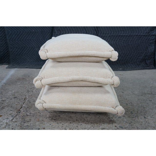 1970s Attributed to Jacques Charpentier for Maison Jansen Stacked Pillow Ottoman Foot Stool Pouf MCM For Sale - Image 11 of 15