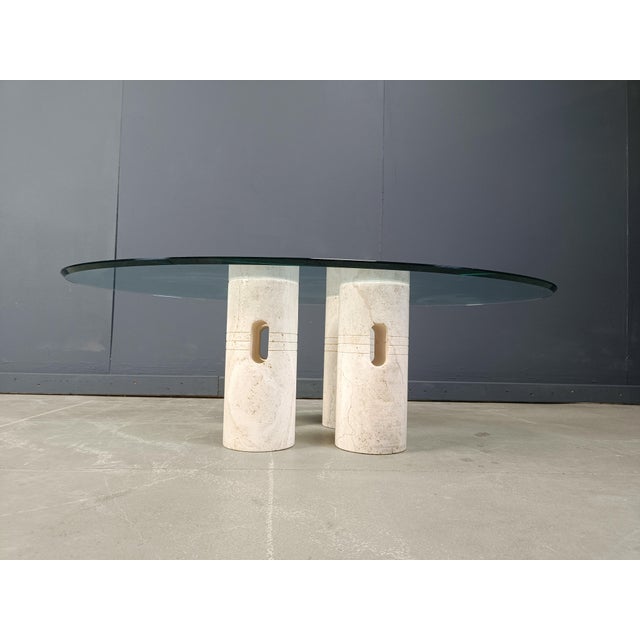 Vintage Travertine and Glass Coffee Table, 1970s For Sale - Image 13 of 18