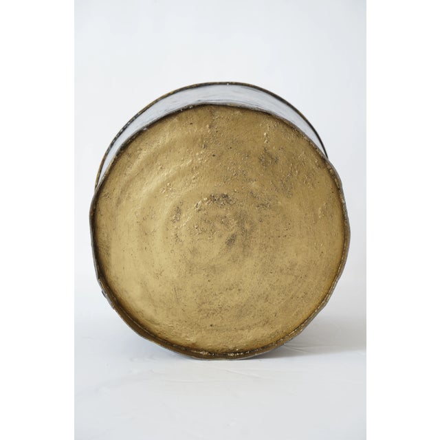 Metal Edwardian English Tole Ware Cachepot With Butterfly Motif For Sale - Image 7 of 10