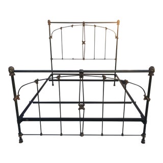 1970s Iron Queen Bedframe by Brass Beds of Virginia For Sale