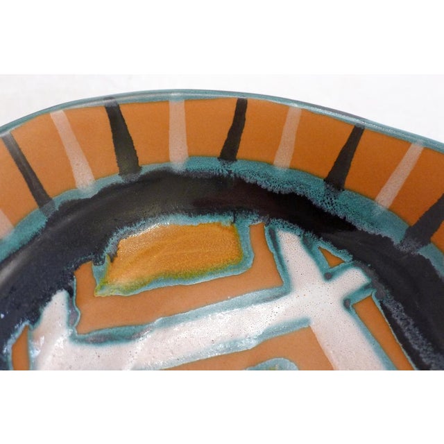 Mid-Century Enameled Bowl with Graphic Decoration by G. Fourmaintraux, 1950s For Sale - Image 4 of 13