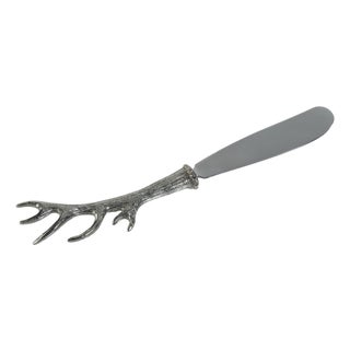 Malachi Antler Design Pewter Butter & Cheese Knife For Sale