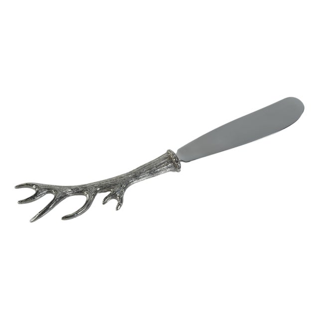 Malachi Antler Design Pewter Butter & Cheese Knife For Sale