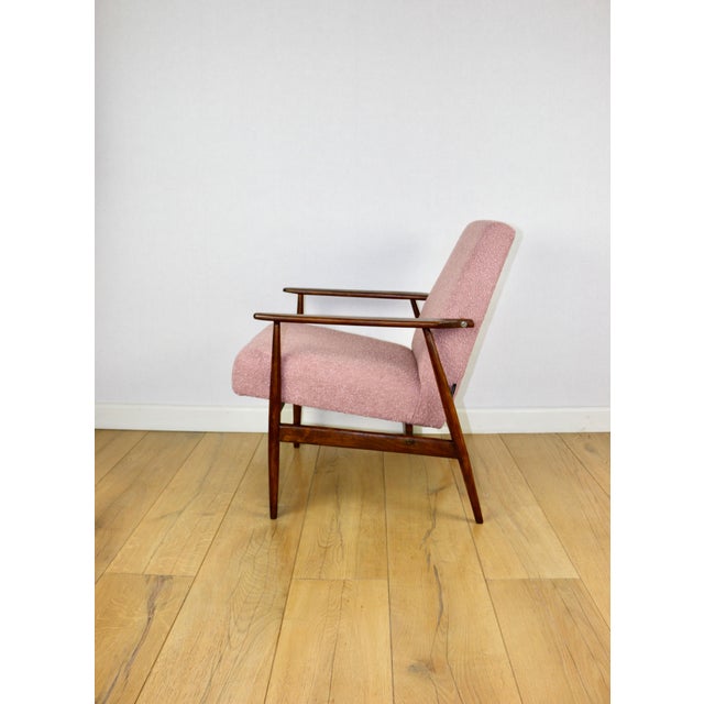 Vintage Lis Lounge Chair in Pink Boucle by Henryk Lis, 1970s For Sale - Image 9 of 12