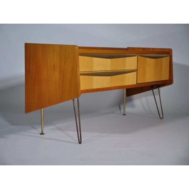 Italian Cherry Wood Lowboard with Original Hairpins, 1950s For Sale - Image 13 of 13