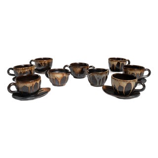 1970s Belgium Chocolate Ceramic Serving Piece For Sale