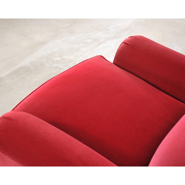 Ralph Lauren London Club Lounge Chair in Italian Red Velvet For Sale - Image 11 of 18