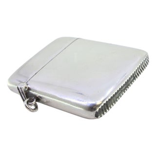 Silver Matchbox with Hanging Ring For Sale