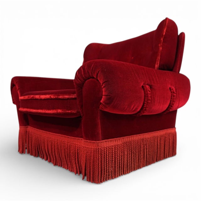 Art Deco Hollywood Regency Red Lounge Chair, 1940s For Sale - Image 17 of 18