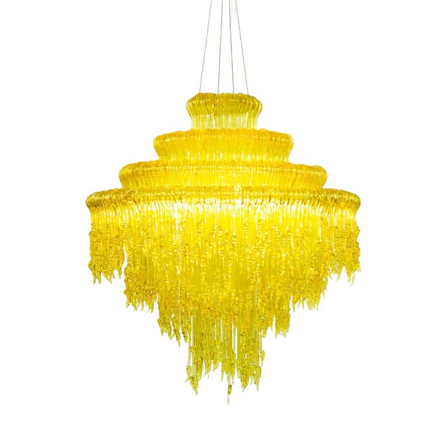 Yellow Resin Chandelier by Jacopo Foggini For Sale