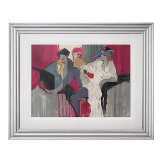 Signed Itzchak Tarkay Framed Original Print, Custom Framed & Matted, 52” X 43.5” For Sale