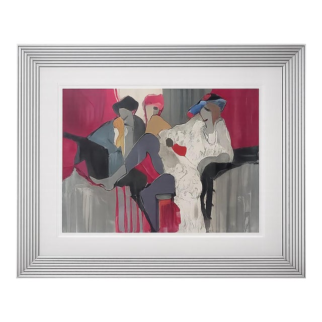Signed Itzchak Tarkay Framed Original Print, Custom Framed & Matted, 52” X 43.5” For Sale