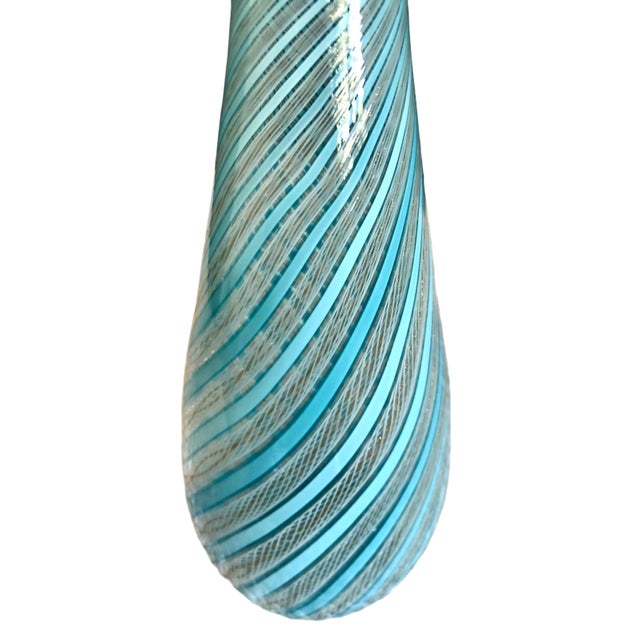 Mid 20th Century Mid-20th Century Murano Filigree Glass Vase For Sale - Image 5 of 6