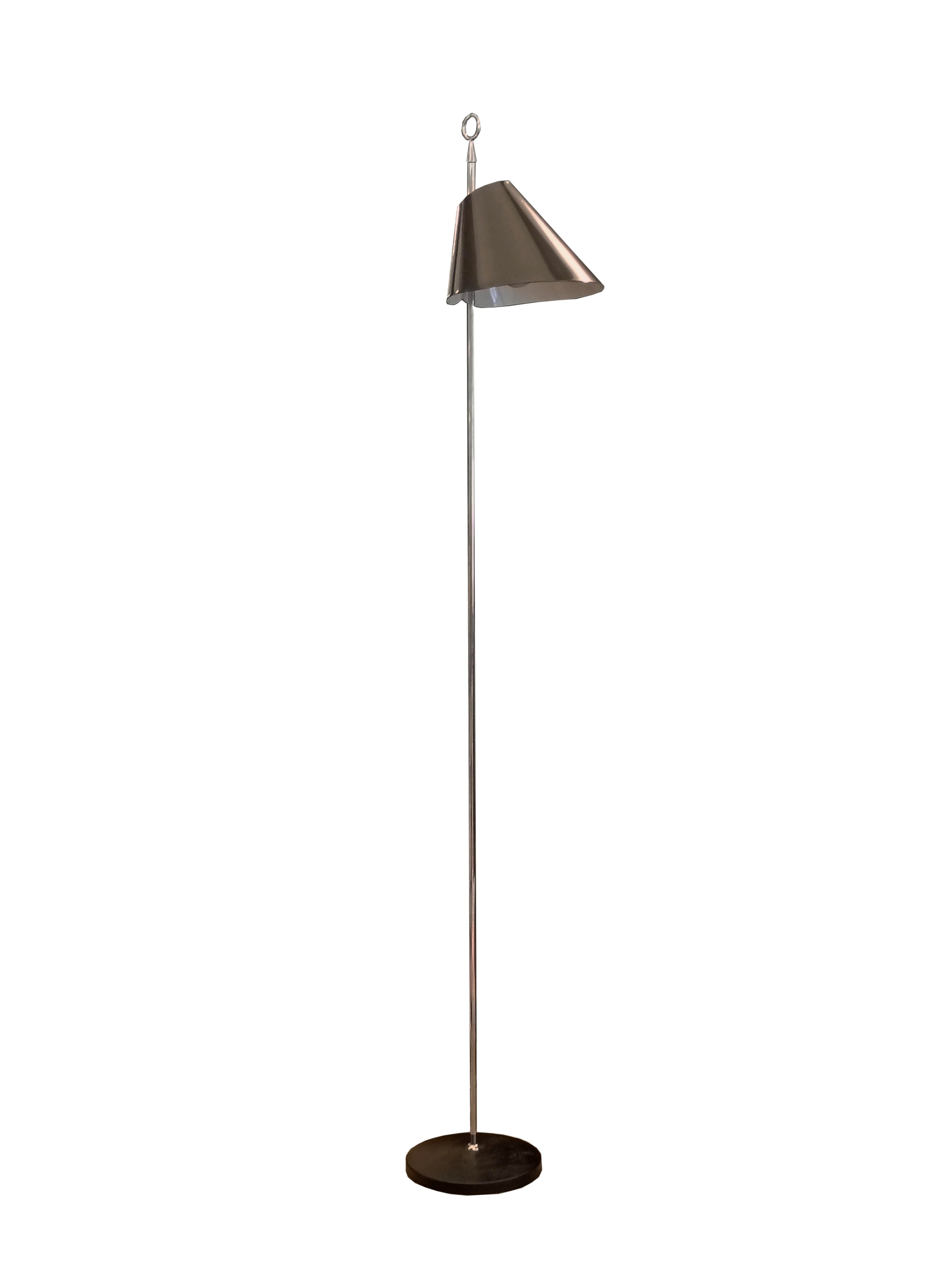 Monachella Chromed Floor Lamp by Luigi Caccia Dominioni for