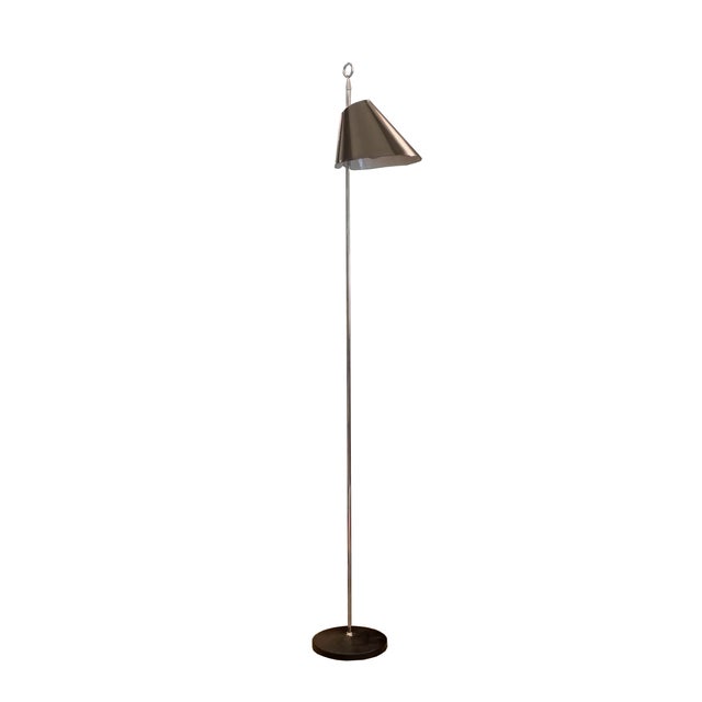 Black Monachella Chromed Floor Lamp by Luigi Caccia Dominioni for Azucena, Italy, 1990s For Sale - Image 8 of 8