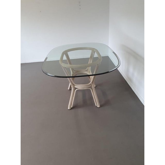 Pencil Split Reed and Glass Desk For Sale - Image 3 of 11