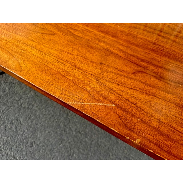 Ward Bennett for Lehigh Walnut Cantilever Executive Desk For Sale - Image 10 of 13