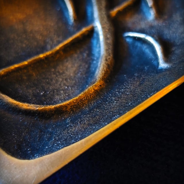 Gold Brutalist Bronze Caduceus Ashtray and Trinket Tray by Alfieri Gardone for Lauterbach, France, 1960s For Sale - Image 8 of 18