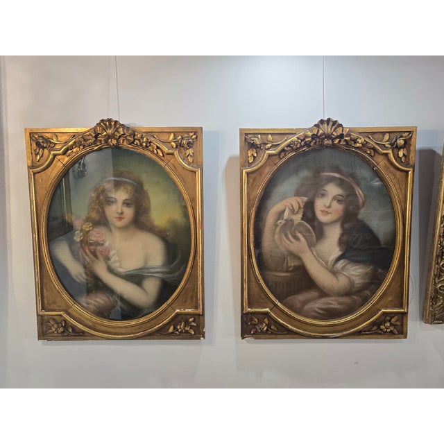 Pair of Greuze Pastel Portraits, 1800s, Pastel, Framed For Sale - Image 15 of 16