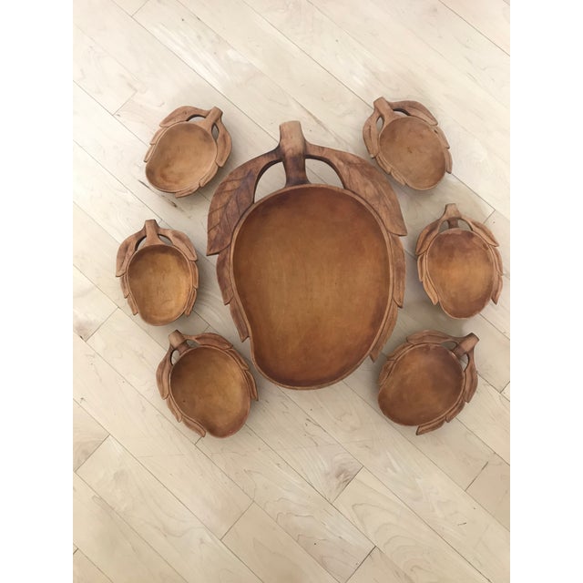 Set Of Wooden Fruit Shaped Bread Bowls Set Of 7 Chairish