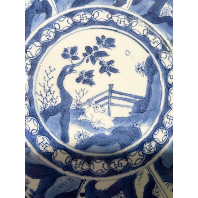 Ceramic Qing Dynasty Kangxi Blue and White Dish For Sale - Image 7 of 12
