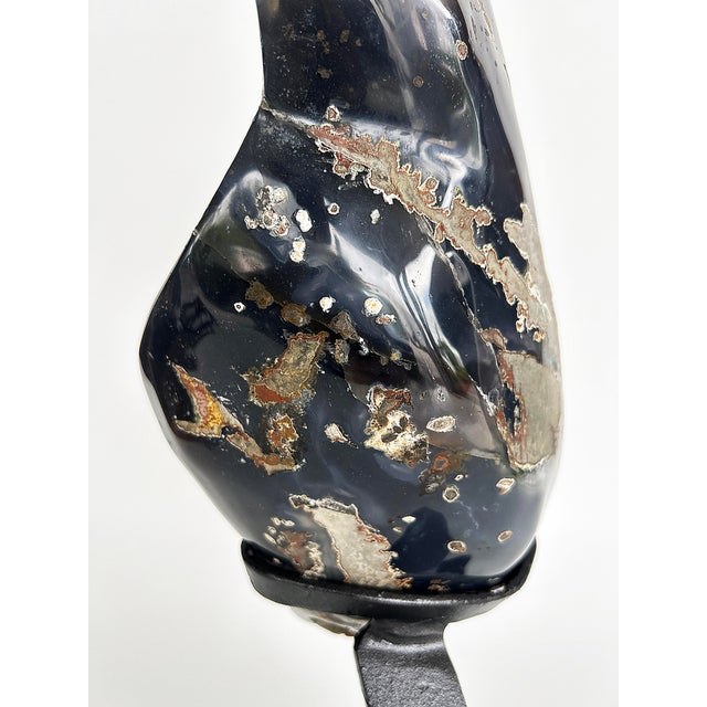 Amethyst Crystal Geode Cluster on Custom Stand (Uruguay) For Sale - Image 10 of 10