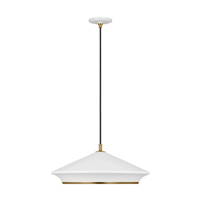 Thomas O'Brien by Visual Comfort Studio Stanza 1-Light Grand Pendant in Matte White For Sale In Greenville, SC - Image 6 of 6