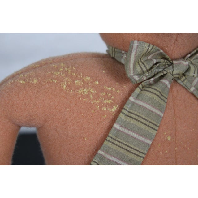 Vintage Original Cody Foster Folk Art Pink Wool Rabbit Easter Bunny For Sale - Image 12 of 13