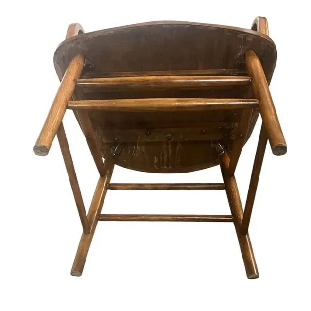 Camel Pair of Vintage Boling Chair Company Wooden Club Captains Chairs For Sale - Image 8 of 9