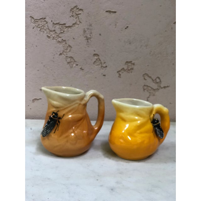 Circa 1950 Majolica Pitcher With Cicada and Olives Sicard For Sale In Austin - Image 6 of 7