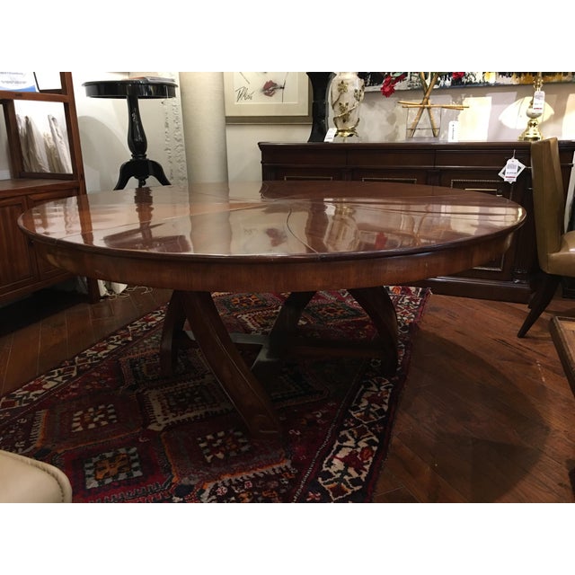 L Rossi Expanding Round Dining Table Chairish