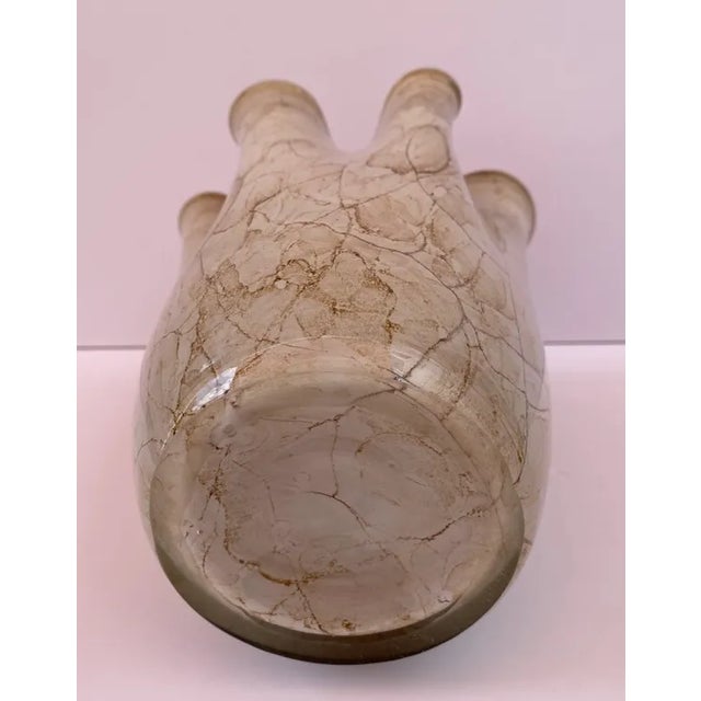 Early 21st Century Krosno Jozefina Art Glass White Exterior Dark Pink Interior Ruffled Vase For Sale - Image 5 of 10