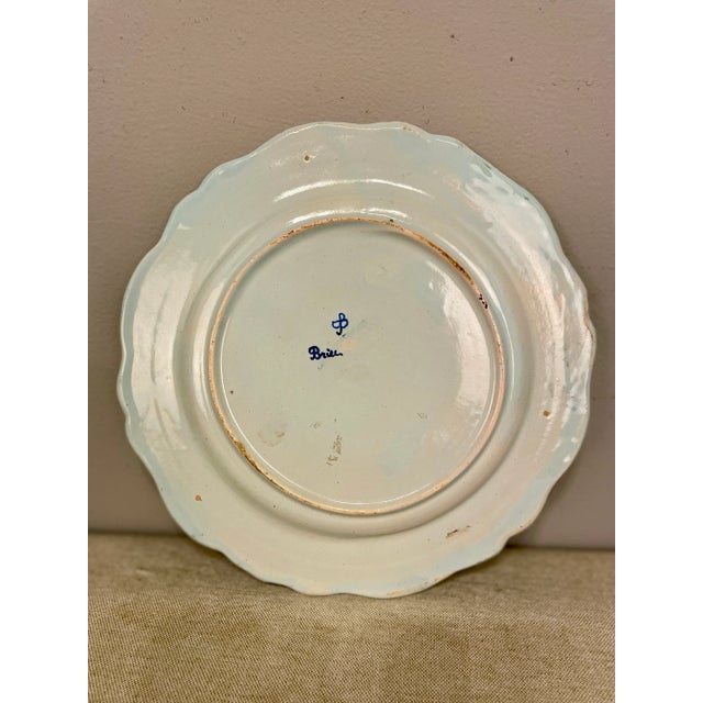 Late 19th Century French Porquier Beau Quimper Plate For Sale - Image 10 of 11