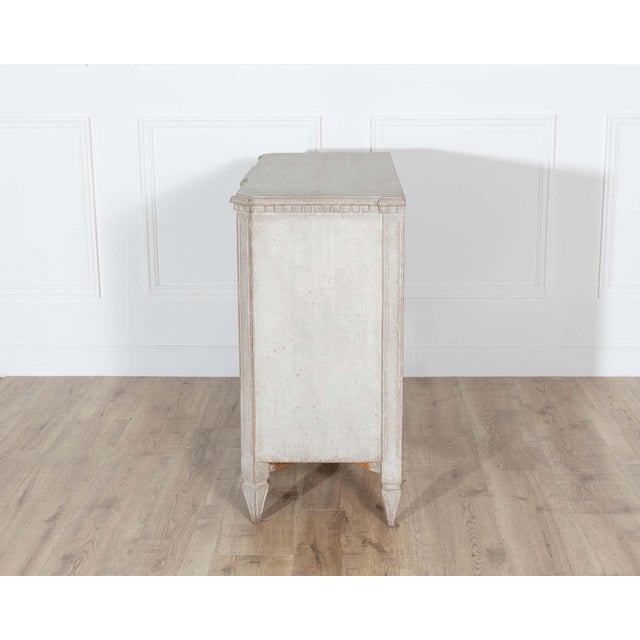 Mid 20th Century Gustavian Style Painted Chest of Drawers with Brass Handles For Sale - Image 9 of 10
