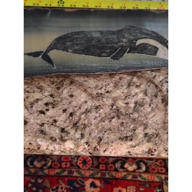 7 Foot 5" Wall Hanging - Scrimshaw Whale Baleen Frond - Mid Century For Sale - Image 11 of 16