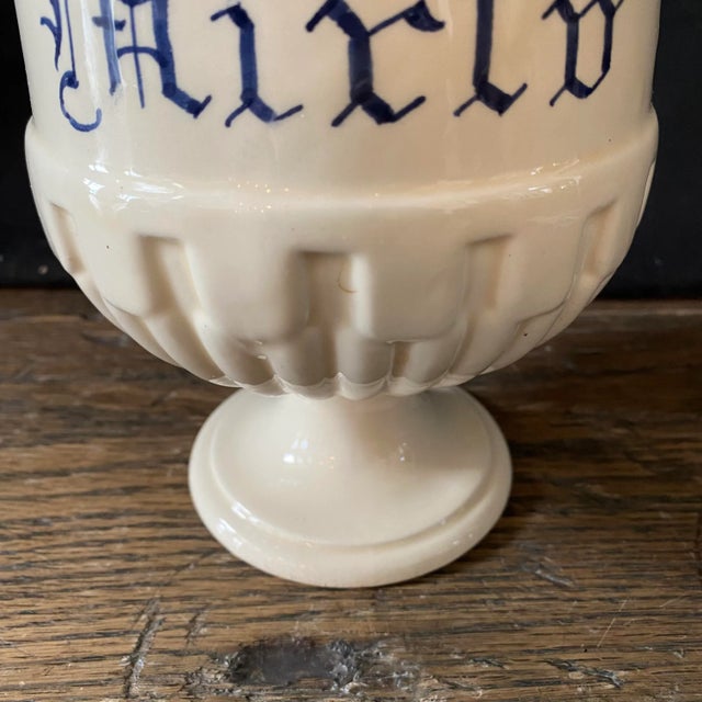 19th Century Antique Italian Apothecary Jar Venetian Mirto Porcelain Urn Large For Sale - Image 5 of 10