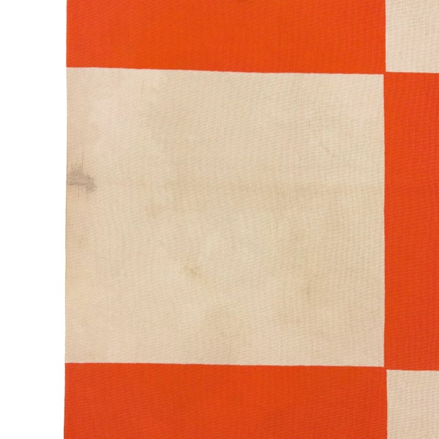 Rustic Vintage Cotton Airfield Safety Signal, Checker Flag For Sale - Image 3 of 6