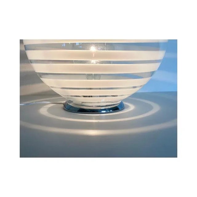 Early 21st Century Murano White Murano Glass Table Lamp by Simoeng For Sale - Image 5 of 12