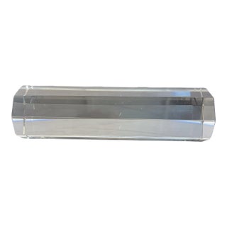 Modern Crystal Glass Paperweight, Octagonal Pillar, Late 20th Century For Sale