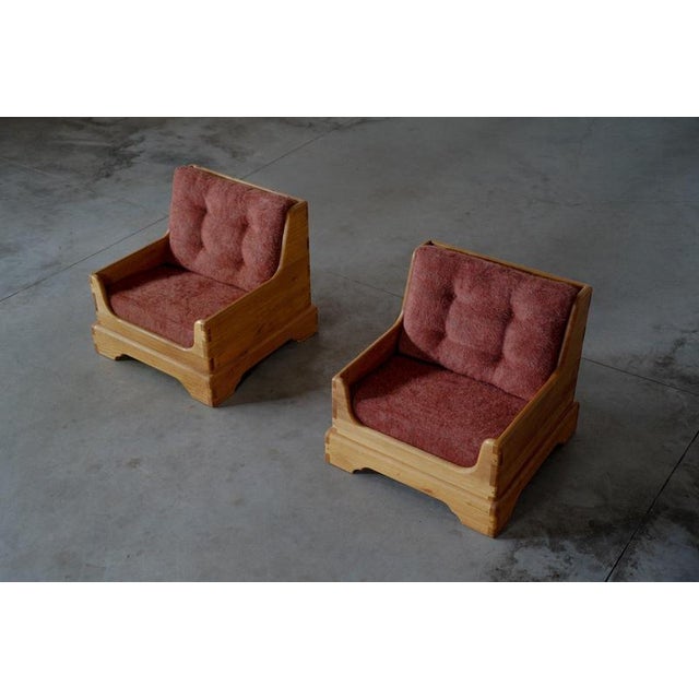 Rustic Oak Lounge Chairs, France, 1960s, Set of 2 For Sale - Image 4 of 14