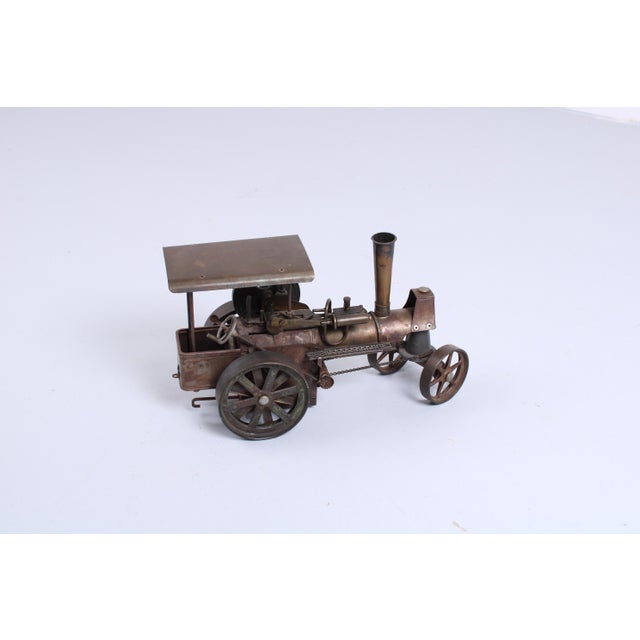 Industrial Revolution Style Brass Steam Engine Tractor attributed to Wilesco, 1970s For Sale - Image 13 of 15