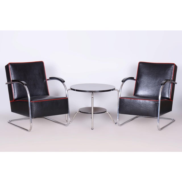 Bauhaus FN21 Armchairs in Leather by Mücke-Melder for Up Závody, Czech, 1930s, Set of 2 For Sale - Image 16 of 17