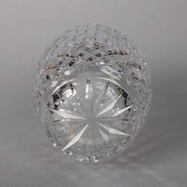 Glass Antique Hawkes School Brilliant Cut Crystal Maple Leaf Vase, 20th Century For Sale - Image 7 of 9