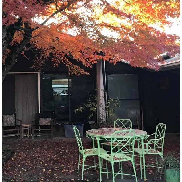 1950s Hall Bradley for Brown Jordan Top-Tier Line of “Calcutta”, Solid Cast Aluminum 5 Piece Patio Dining Set, Attributed For Sale - Image 9 of 12