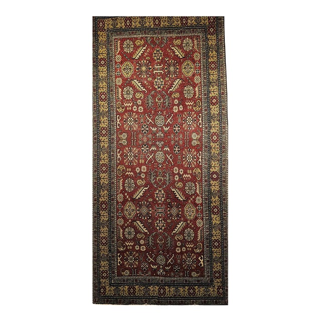 Antique Khotan Area Rug, Hand-Woven Wool, Allover Geometric Design, 3' X 7' For Sale