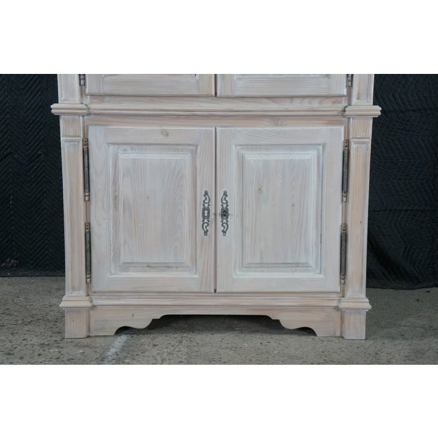 Vintage Link Taylor French Country Pickled Oak Tv Media Cabinet Armoire Hutch, Attributed For Sale - Image 6 of 18
