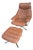 Set of Mid-Century Modern Leather Lounge Chair and Ottoman from Skoghaug Industri, 1980 For Sale