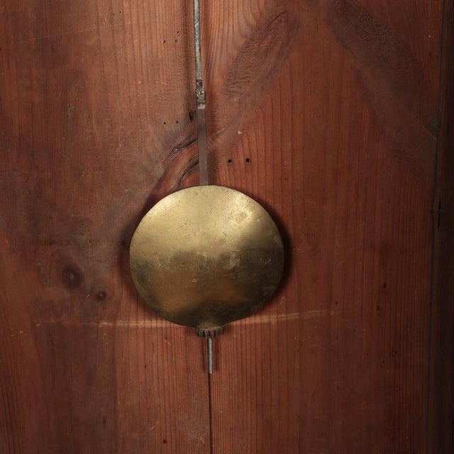 19th Century Scottish Grandfather Clock Moonphase Longcase Painted Satinwood, 1830 For Sale - Image 5 of 9