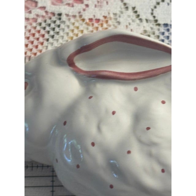 Pink Mid 20th Century Tiffany & Co. Austria Ceramic Bunny Bank – White & Pink For Sale - Image 8 of 14